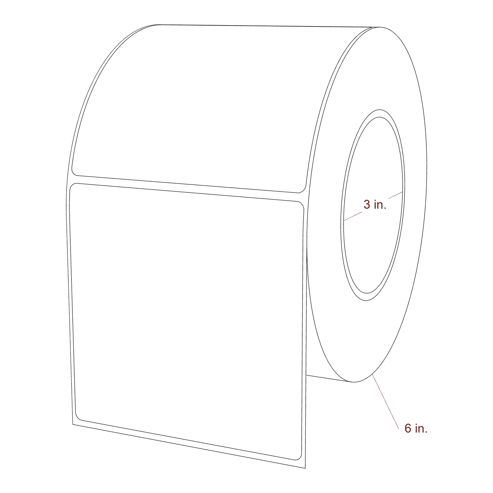 4.1" x 4" Rectangle Roll for Epson ColorWorks, VIPColor & Primera Printers; 4.1" x 4" Rectangle Label Diagram