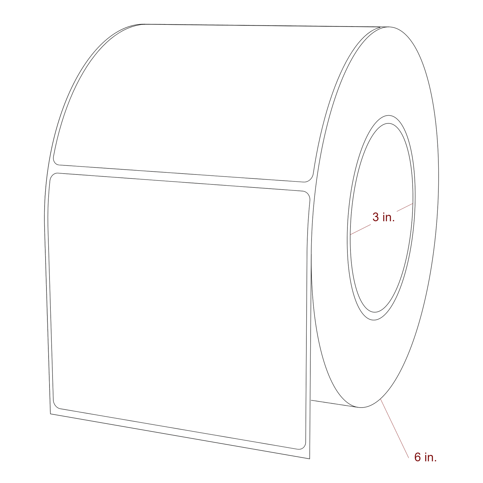 4.25" x 3.6875" Rectangle Roll for Epson ColorWorks, VIPColor & Primera Printers; 4.25" x 3.6875" Rectangle Label Diagram