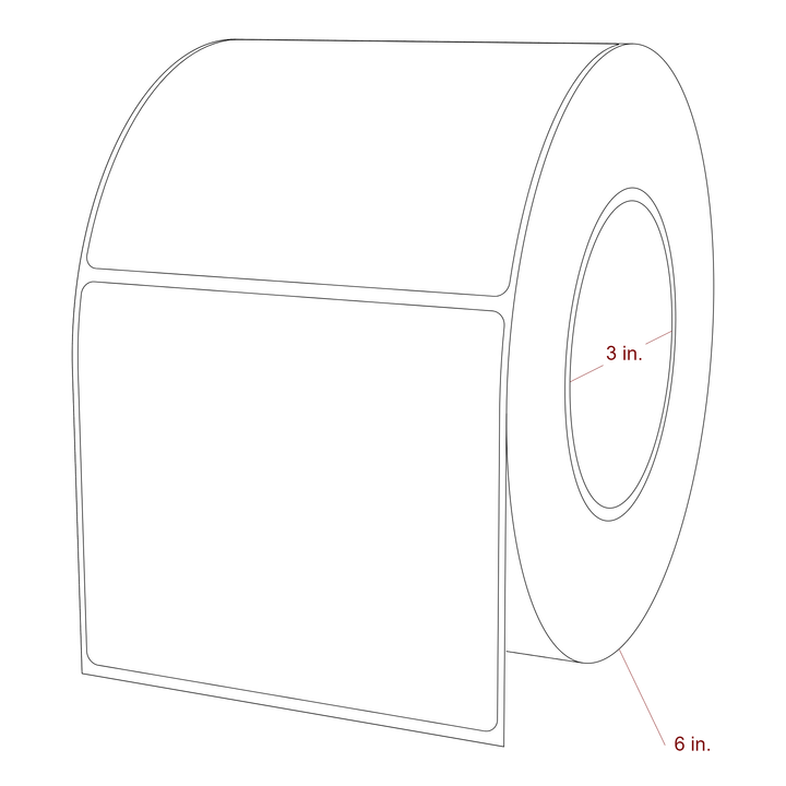 4.25" x 3.6875" Rectangle Roll for Epson ColorWorks, VIPColor & Primera Printers; 4.25" x 3.6875" Rectangle Label Diagram