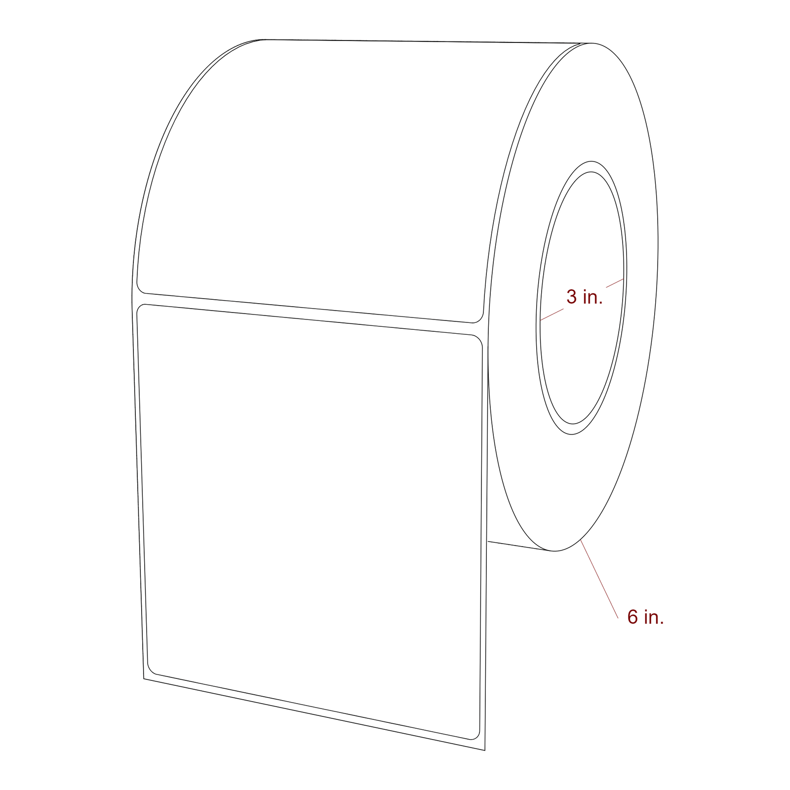 4.25" x 4.4375" Rectangle Roll for Epson ColorWorks, VIPColor & Primera Printers; 4.25" x 4.4375" Rectangle Label Diagram