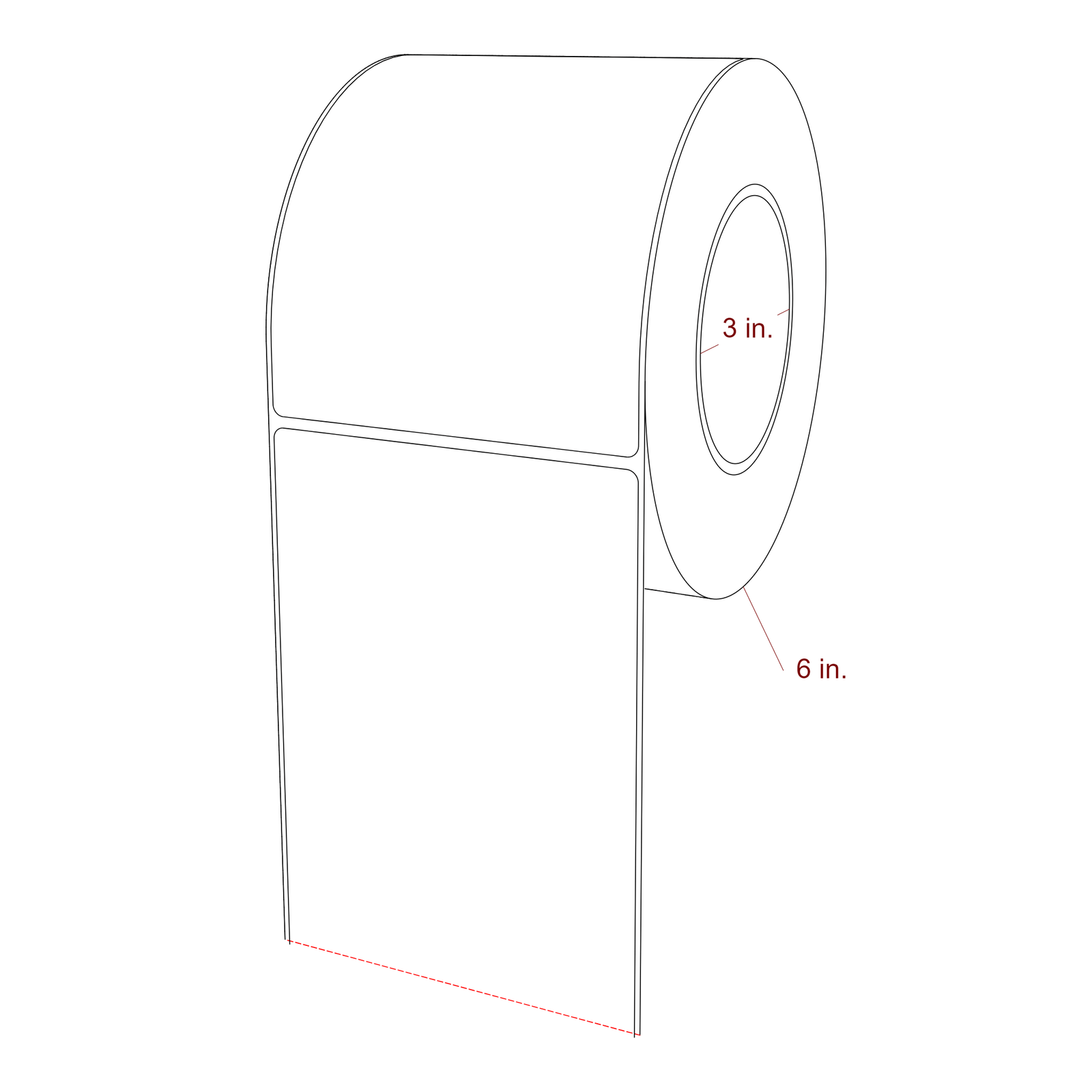4.25" x 5.4375" Rectangle Roll for Epson ColorWorks, VIPColor & Primera Printers; 4.25" x 5.4375" Rectangle Label Diagram