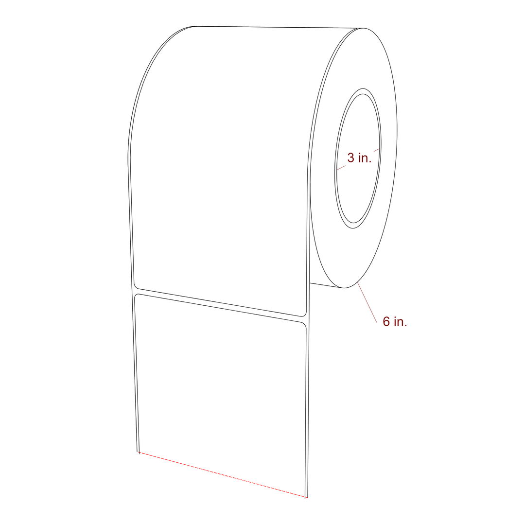 4.25" x 7.5" Rectangle Roll for Epson ColorWorks, VIPColor & Primera Printers; 4.25" x 7.5" Rectangle Label Diagram