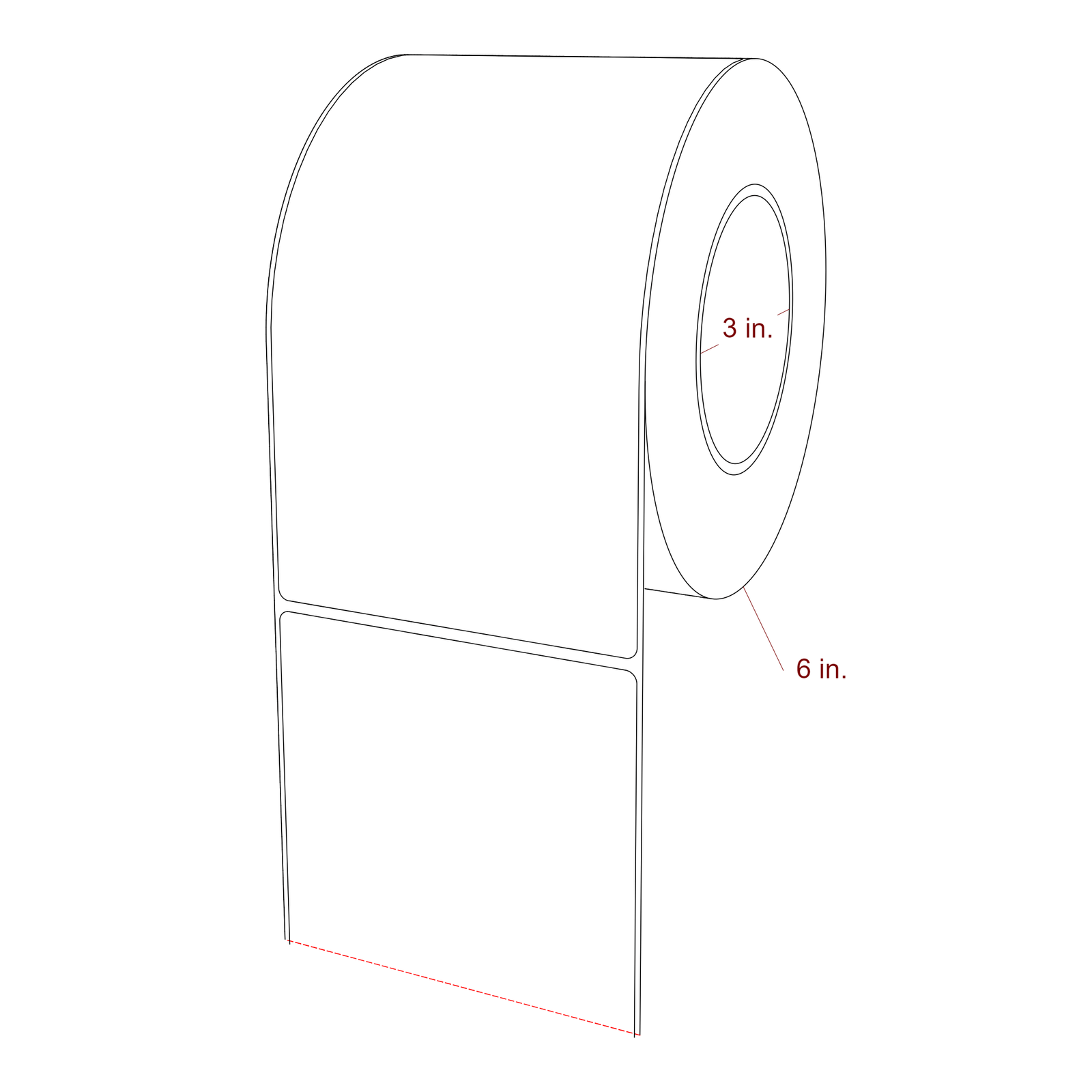 4.25" x 7.5" Rectangle Roll for Epson ColorWorks, VIPColor & Primera Printers; 4.25" x 7.5" Rectangle Label Diagram