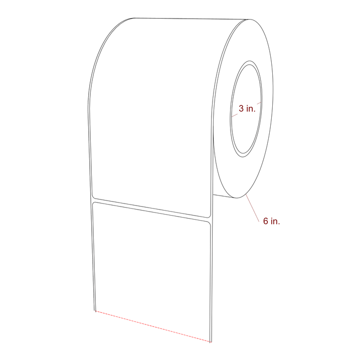 4.25" x 7.5" Rectangle Roll for Epson ColorWorks, VIPColor & Primera Printers; 4.25" x 7.5" Rectangle Label Diagram