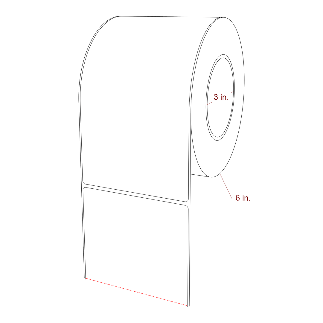 4.25" x 7.75" Rectangle Roll for Epson ColorWorks, VIPColor & Primera Printers; 4.25" x 7.75" Rectangle Label Diagram