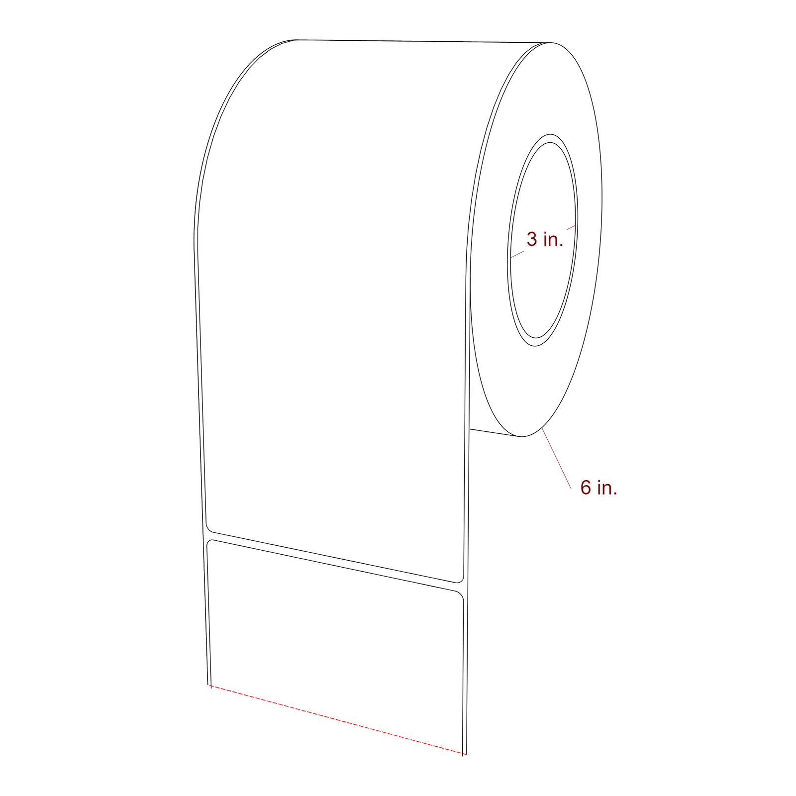 4.25" x 9" Rectangle Roll for Epson ColorWorks, VIPColor & Primera Printers; 4.25" x 9" Rectangle Label Diagram