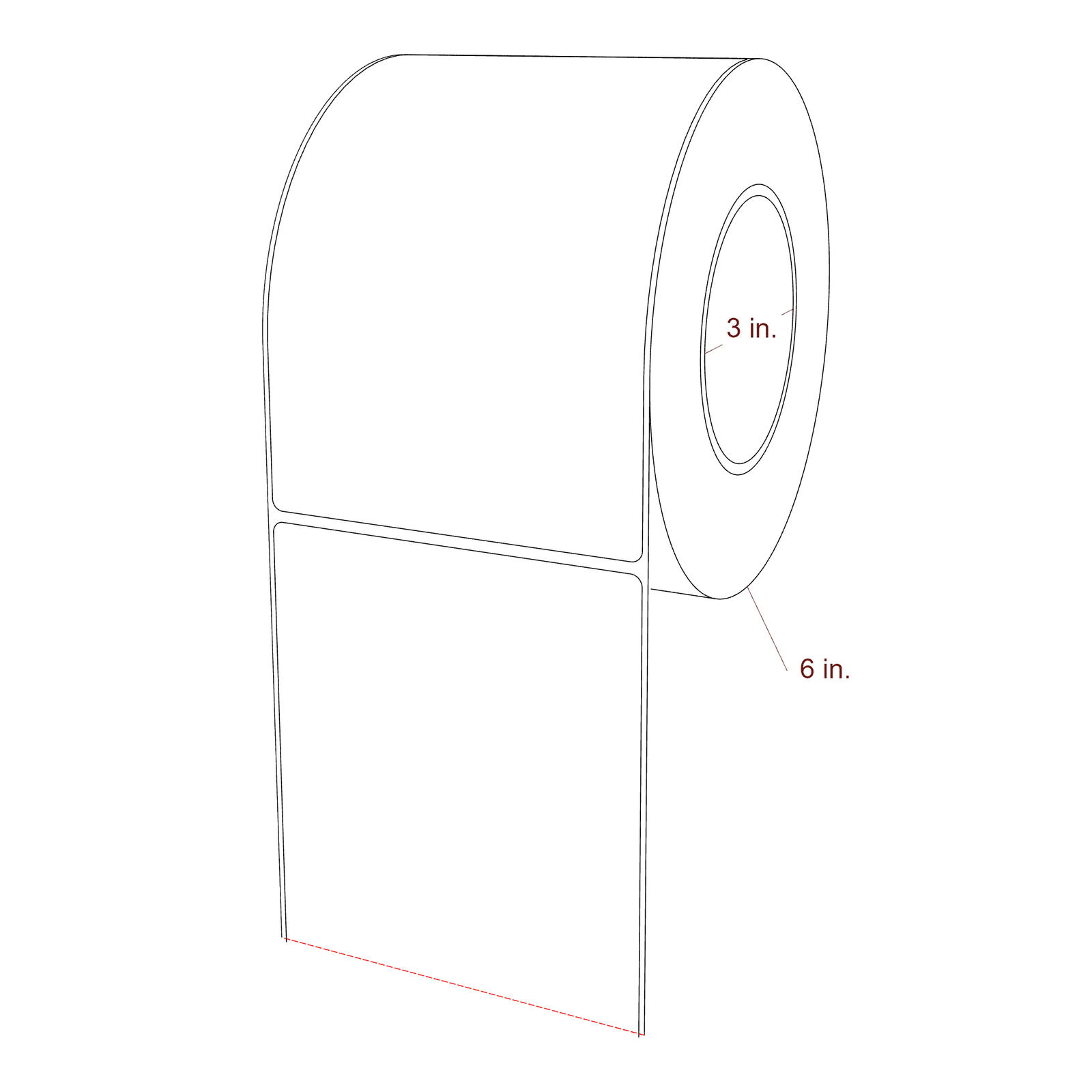 4.35" x 6.5" Rectangle Roll for Epson ColorWorks, VIPColor & Primera Printers; 4.35" x 6.5" Rectangle Label Diagram