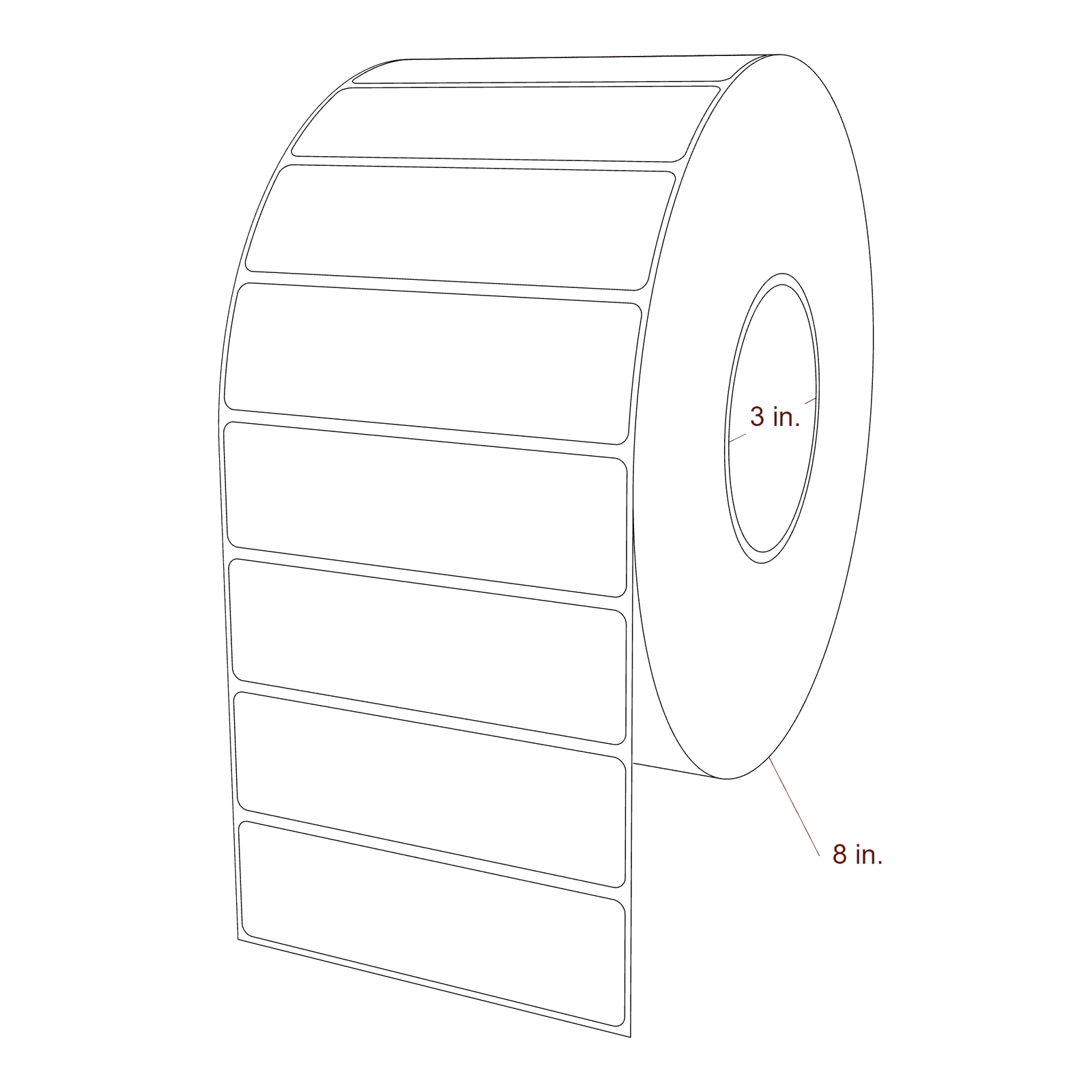 4.5" x 1.3125" Rectangle Roll for VIPColor VP500/VP550, VIPColor VP610/VP660 & VIPColor VP700/VP750 Printers; 4.5" x 1.3125" Rectangle Label Diagram