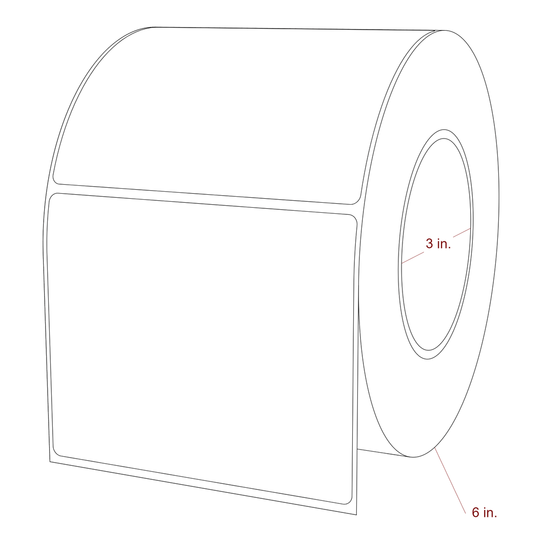 4.5" x 3.6875" Rectangle Roll for Epson ColorWorks, VIPColor & Primera Printers; 4.5" x 3.6875" Rectangle Label Diagram
