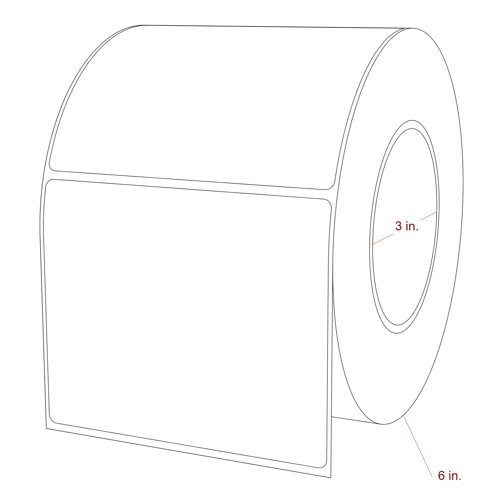 4.5" x 3.6875" Rectangle Roll for Epson ColorWorks, VIPColor & Primera Printers; 4.5" x 3.6875" Rectangle Label Diagram