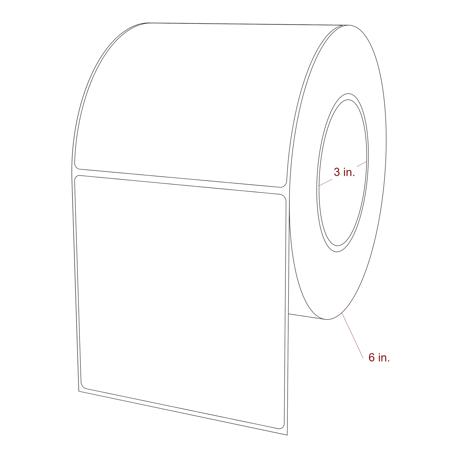 4.5" x 4.4375" Rectangle Roll for Epson ColorWorks, VIPColor & Primera Printers; 4.5" x 4.4375" Rectangle Label Diagram