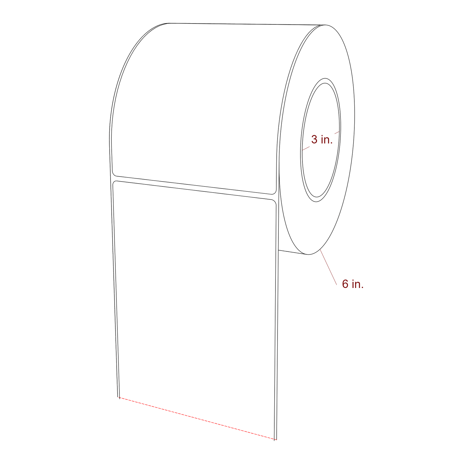 4.5" x 5.4375" Rectangle Roll for Epson ColorWorks, VIPColor & Primera Printers; 4.5" x 5.4375" Rectangle Label Diagram