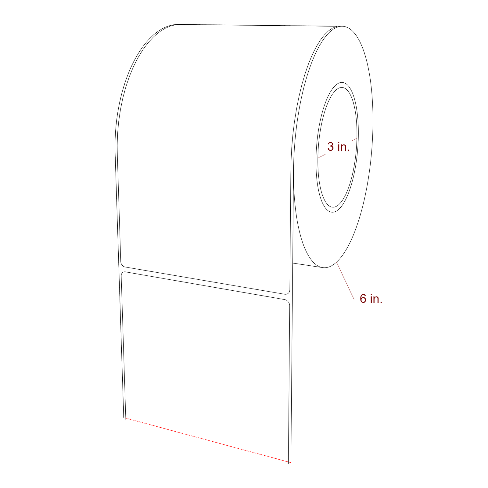 4.5" x 7.5" Rectangle Roll for Epson ColorWorks, VIPColor & Primera Printers; 4.5" x 7.5" Rectangle Label Diagram