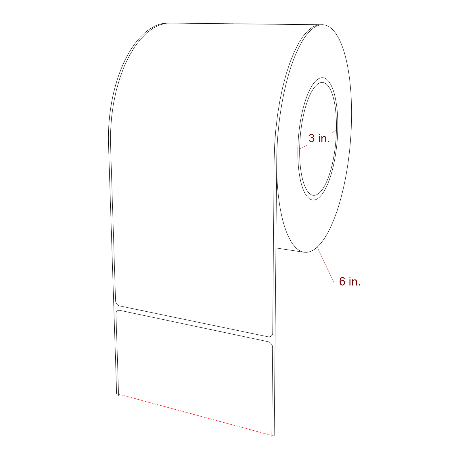 4.5" x 9" Rectangle Roll for Epson ColorWorks, VIPColor & Primera Printers; 4.5" x 9" Rectangle Label Diagram