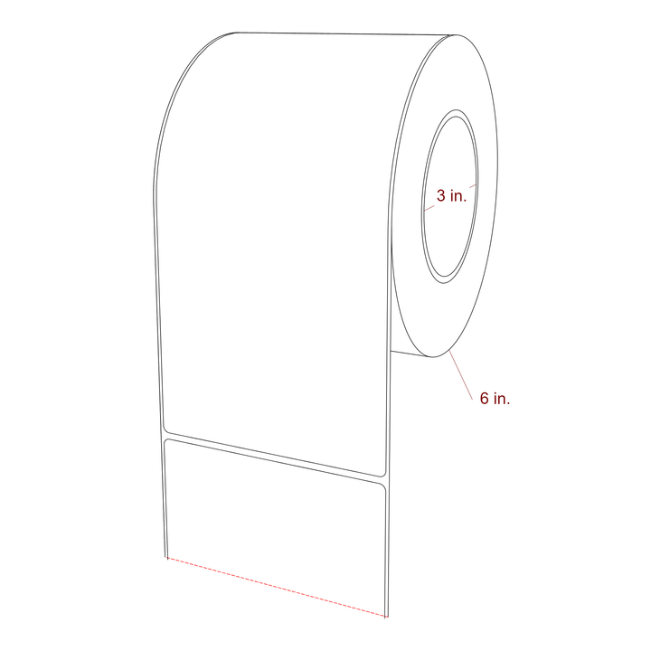 4.5" x 9" Rectangle Roll for Epson ColorWorks, VIPColor & Primera Printers; 4.5" x 9" Rectangle Label Diagram