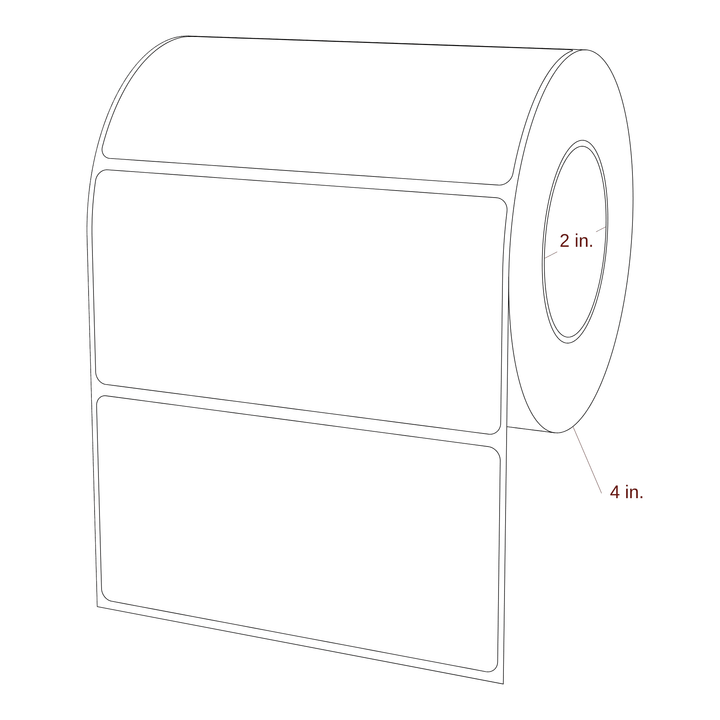 4.625" x 2.3125" Rectangle Roll for Epson ColorWorks, VIPColor & Primera Printers; 4.625" x 2.3125" Rectangle Label Diagram