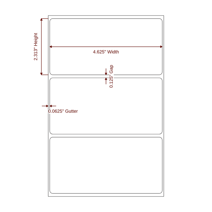 4.625" x 2.3125" Rectangle Roll for Epson ColorWorks, VIPColor & Primera Printers; 4.625" x 2.3125" Rectangle Label Diagram