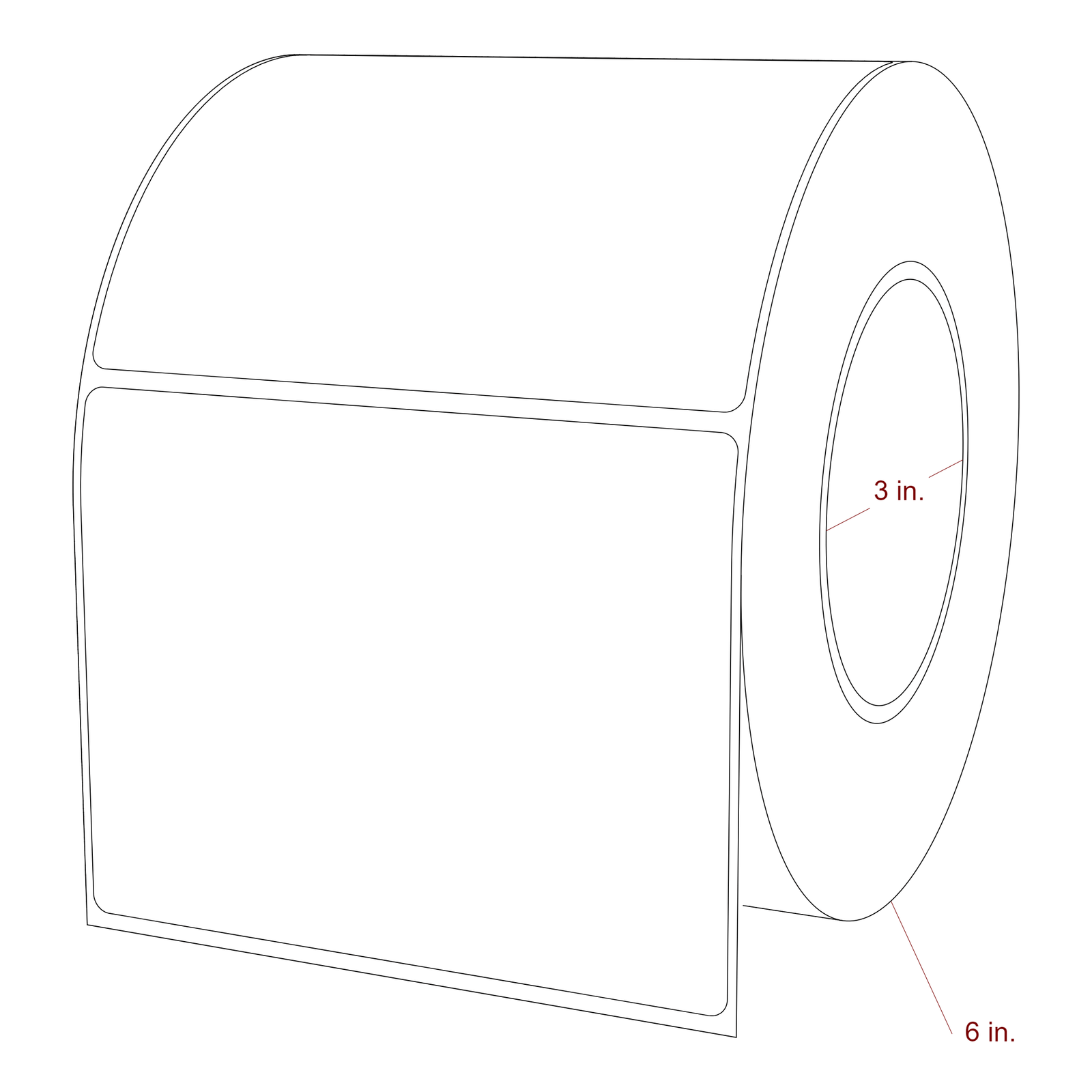 4.75" x 3.6875" Rectangle Roll for Epson ColorWorks, VIPColor & Primera Printers; 4.75" x 3.6875" Rectangle Label Diagram