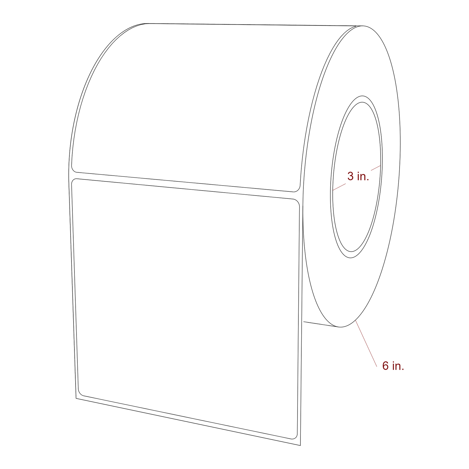 4.75" x 4.4375" Rectangle Roll for Epson ColorWorks, VIPColor & Primera Printers; 4.75" x 4.4375" Rectangle Label Diagram