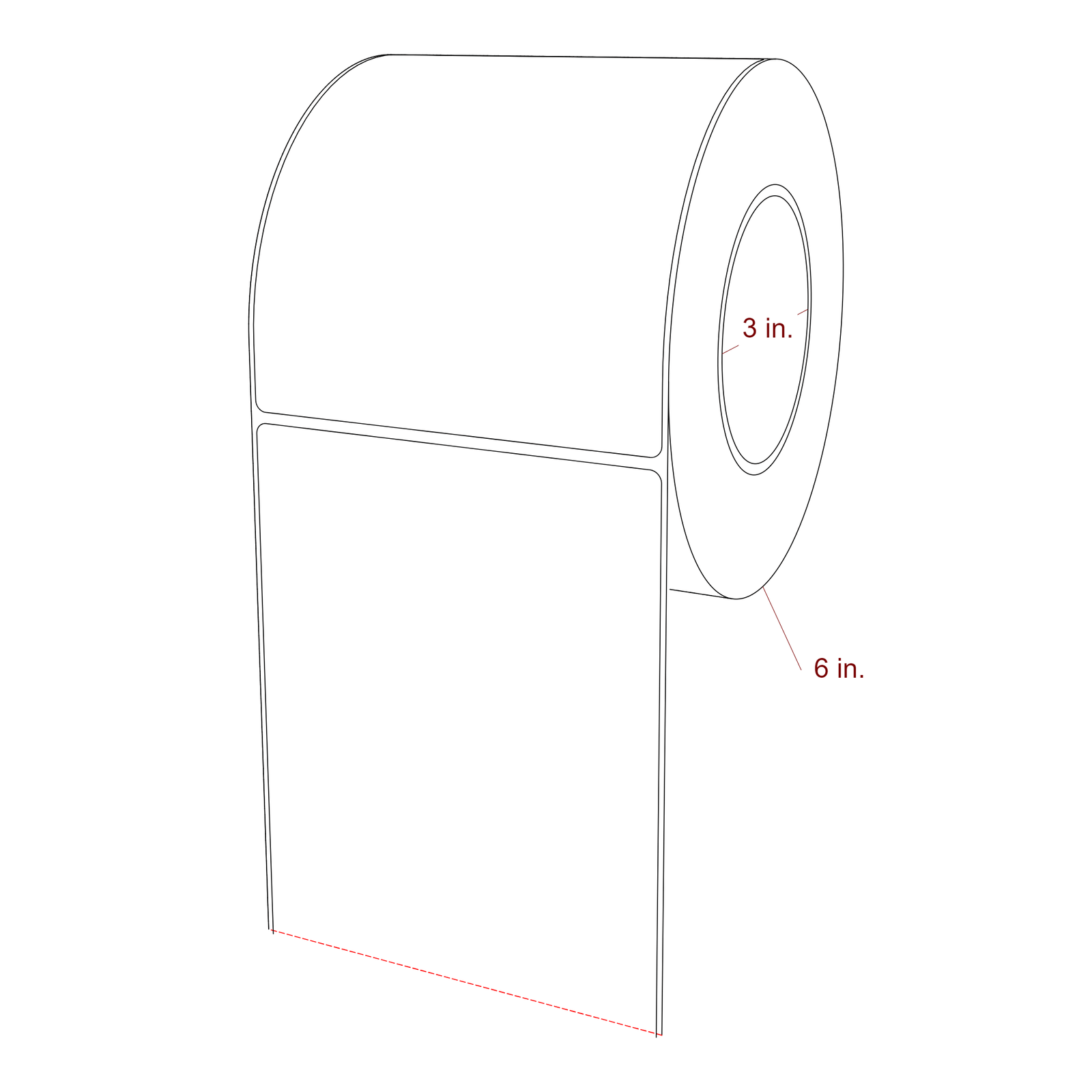 4.75" x 5.4375" Rectangle Roll for Epson ColorWorks, VIPColor & Primera Printers; 4.75" x 5.4375" Rectangle Label Diagram
