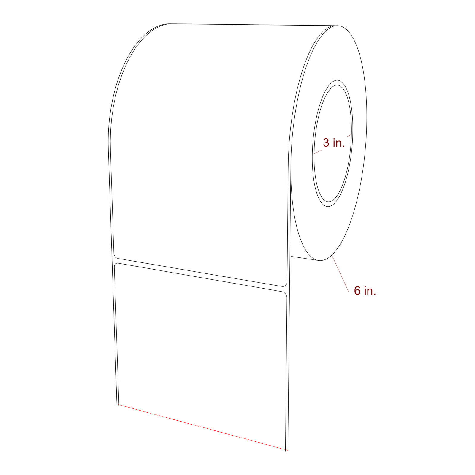 4.75" x 7.5" Rectangle Roll for Epson ColorWorks, VIPColor & Primera Printers; 4.75" x 7.5" Rectangle Label Diagram