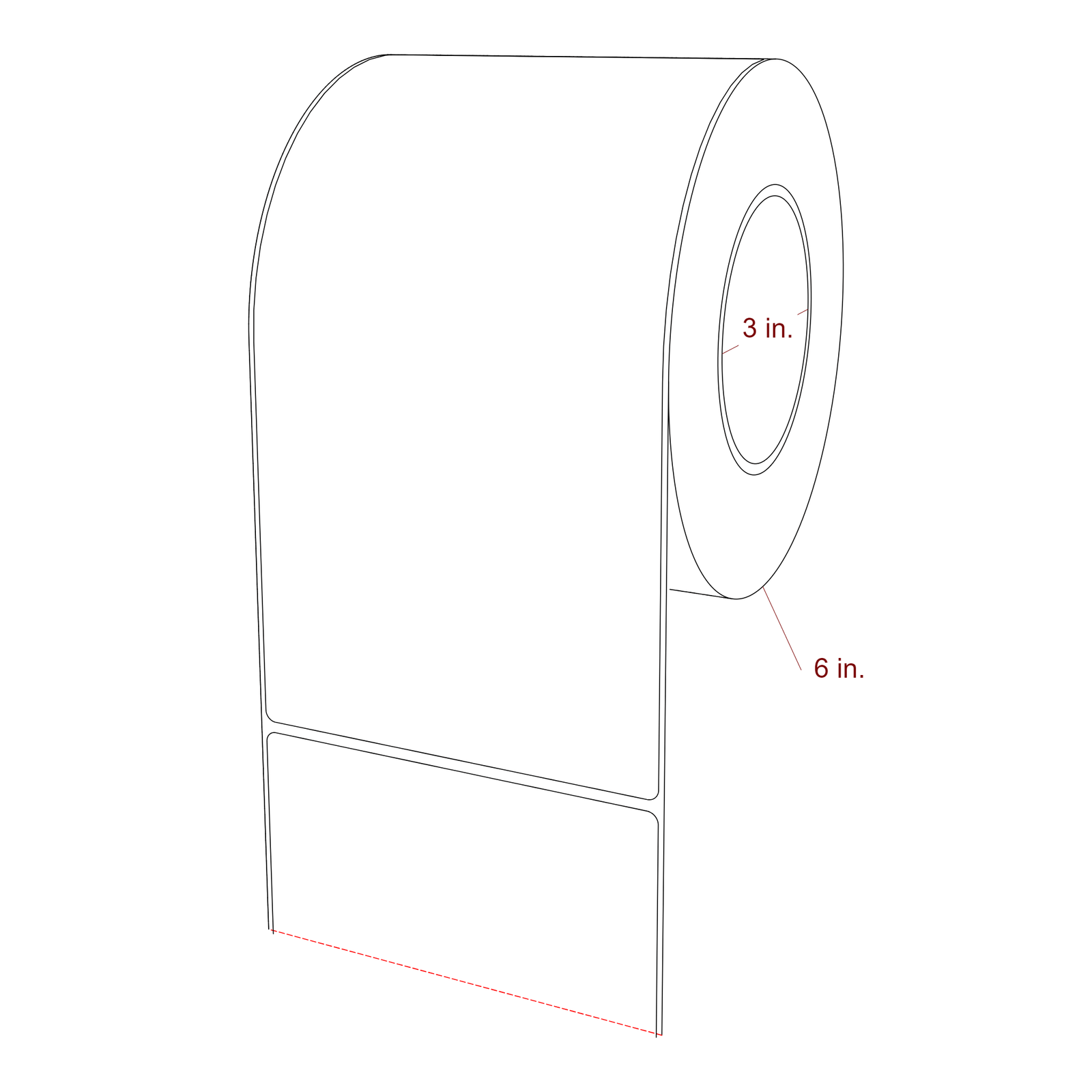 4.75" x 9" Rectangle Roll for Epson ColorWorks, VIPColor & Primera Printers; 4.75" x 9" Rectangle Label Diagram
