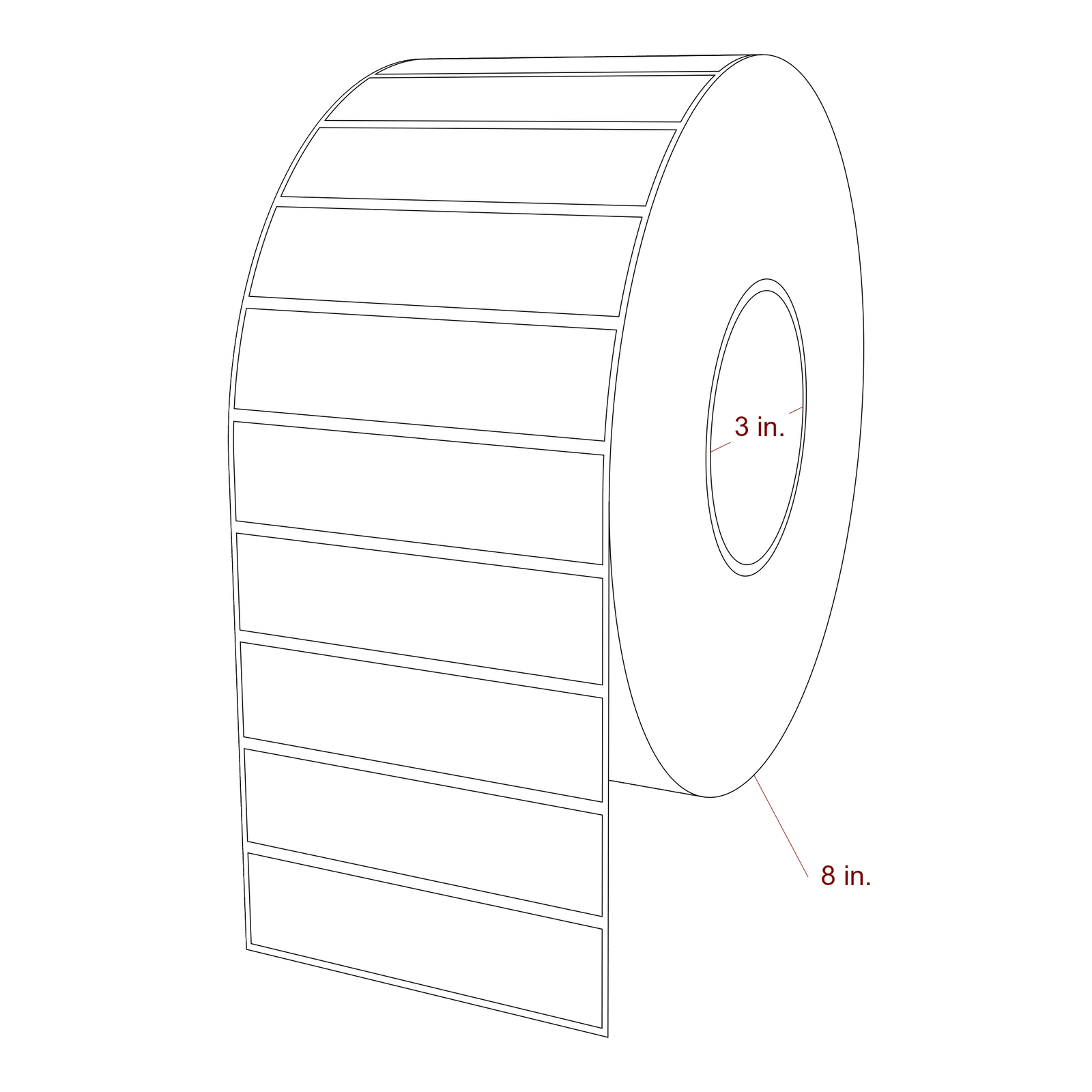 4" x 1" Rectangle Roll for Epson ColorWorks & VIPColor Printers; 4" x 1" Rectangle Label Diagram