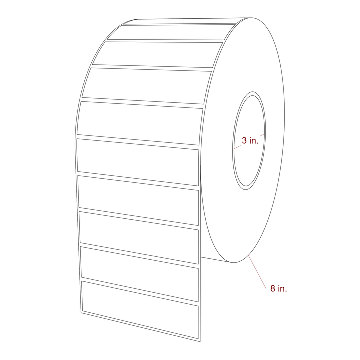 4" x 1" Rectangle Roll for Epson ColorWorks & VIPColor Printers; 4" x 1" Rectangle Label Diagram
