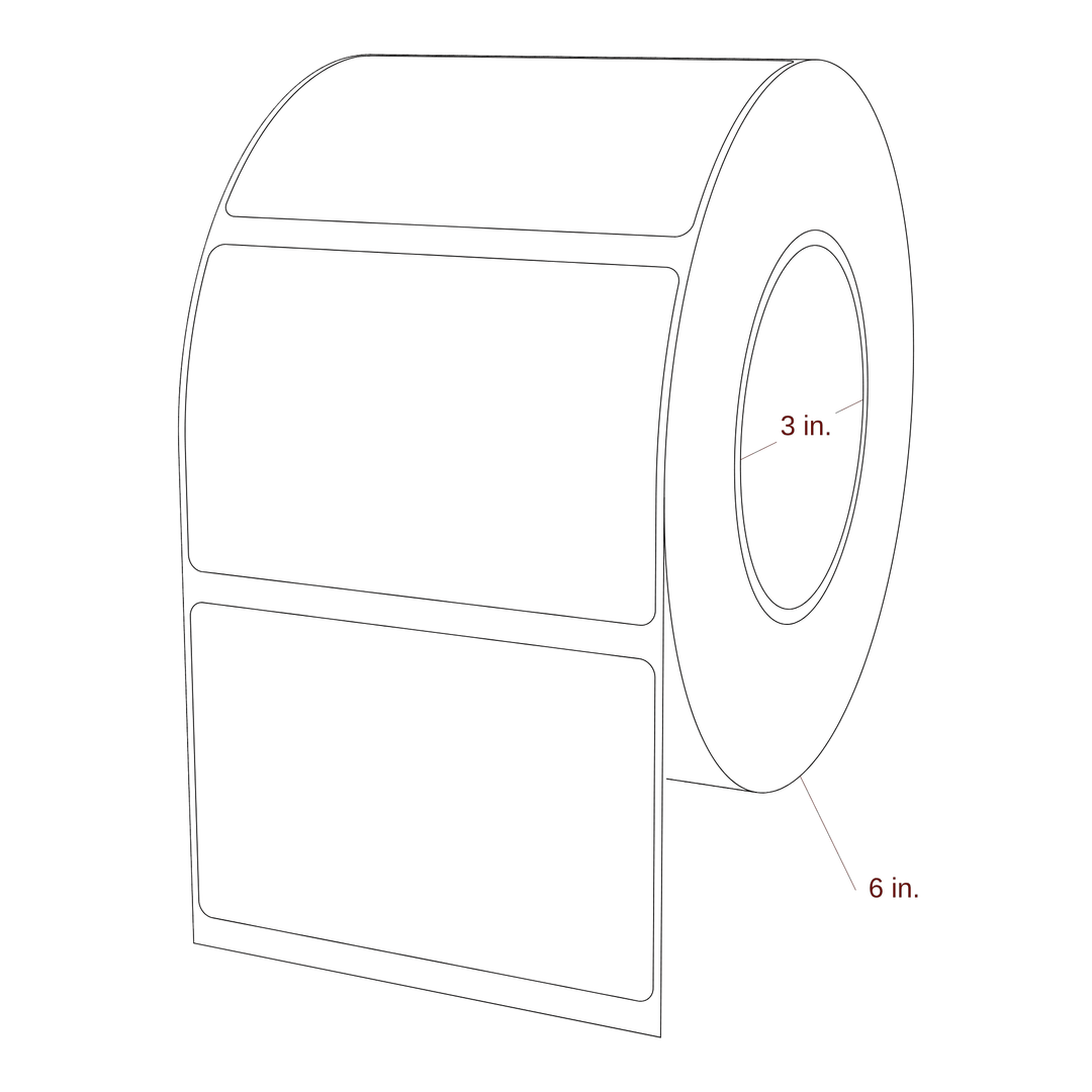 4" x 2.625" Rectangle Roll for Epson ColorWorks, VIPColor & Primera Printers; 4" x 2.625" Rectangle Label Diagram