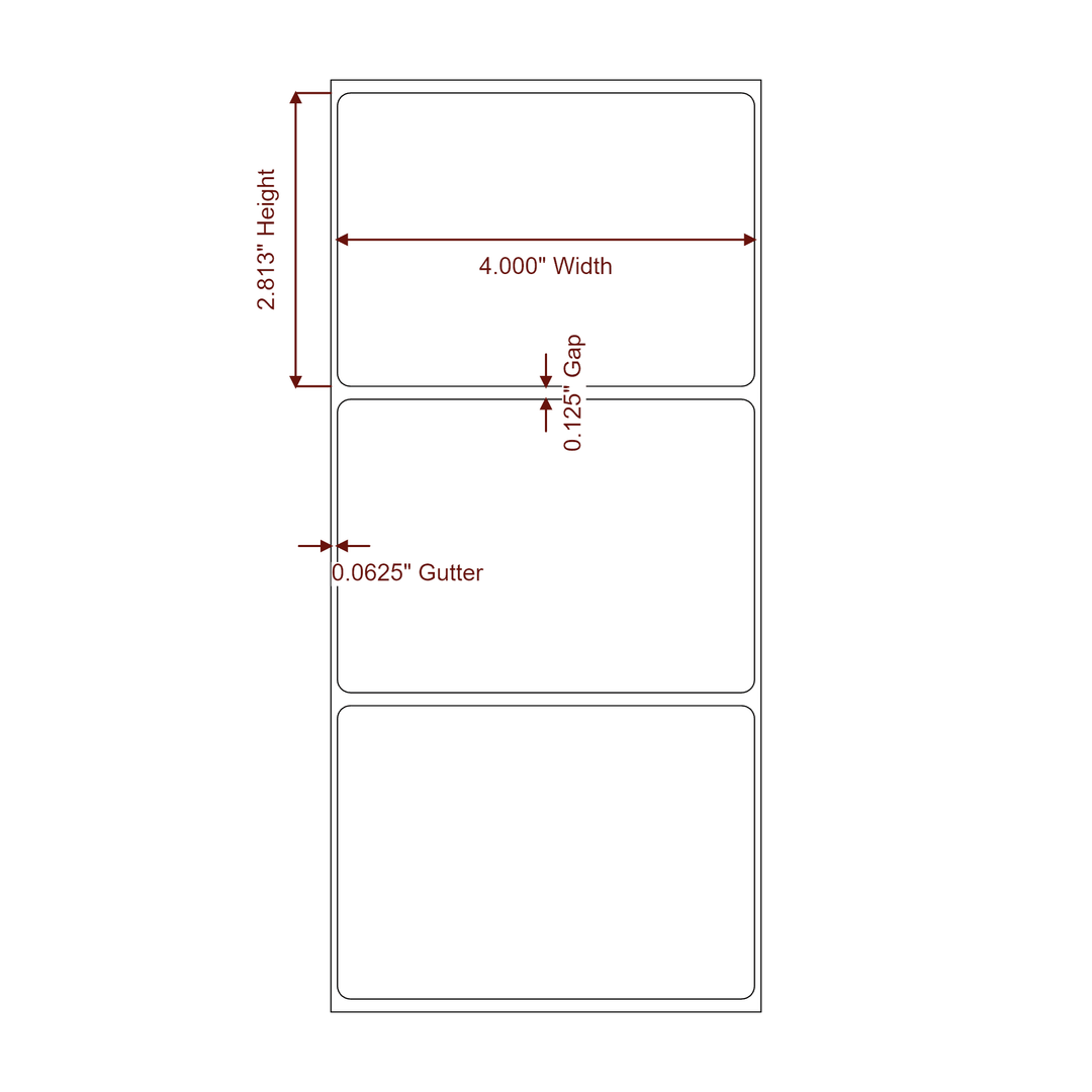4" x 2.8125" Rectangle Roll for Epson ColorWorks & VIPColor Printers; 4" x 2.8125" Rectangle Label Diagram