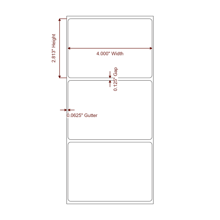4" x 2.8125" Rectangle Roll for Epson ColorWorks & VIPColor Printers; 4" x 2.8125" Rectangle Label Diagram