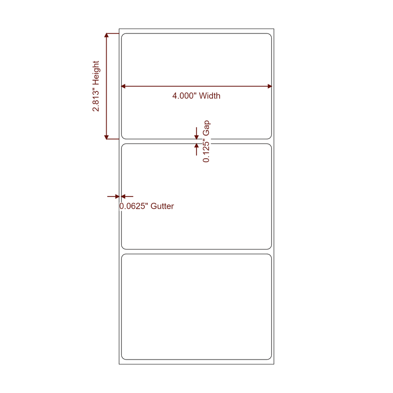 4" x 2.8125" Inkjet Label Rolls | Fits Epson ColorWorks & VIPColor - Label Diagram