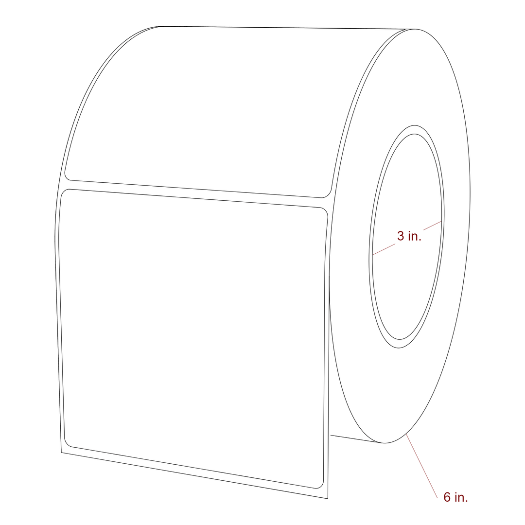 4" x 3.6875" Rectangle Roll for Epson ColorWorks, VIPColor & Primera Printers; 4" x 3.6875" Rectangle Label Diagram