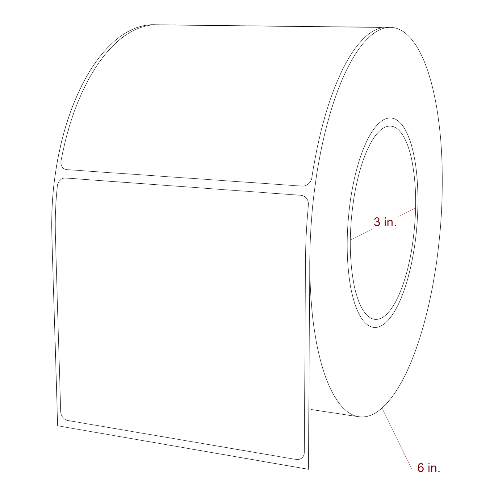 4" x 3.6875" Rectangle Roll for Epson ColorWorks, VIPColor & Primera Printers; 4" x 3.6875" Rectangle Label Diagram