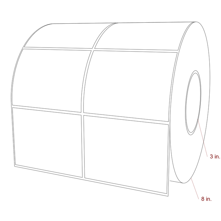 4" x 3" Rectangle Roll for Epson ColorWorks & VIPColor Printers; 4" x 3" Rectangle Label Diagram