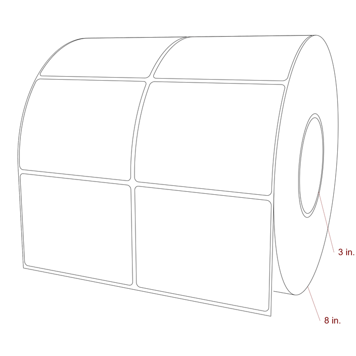4" x 3" Rectangle Roll for Epson ColorWorks & VIPColor Printers; 4" x 3" Rectangle Label Diagram