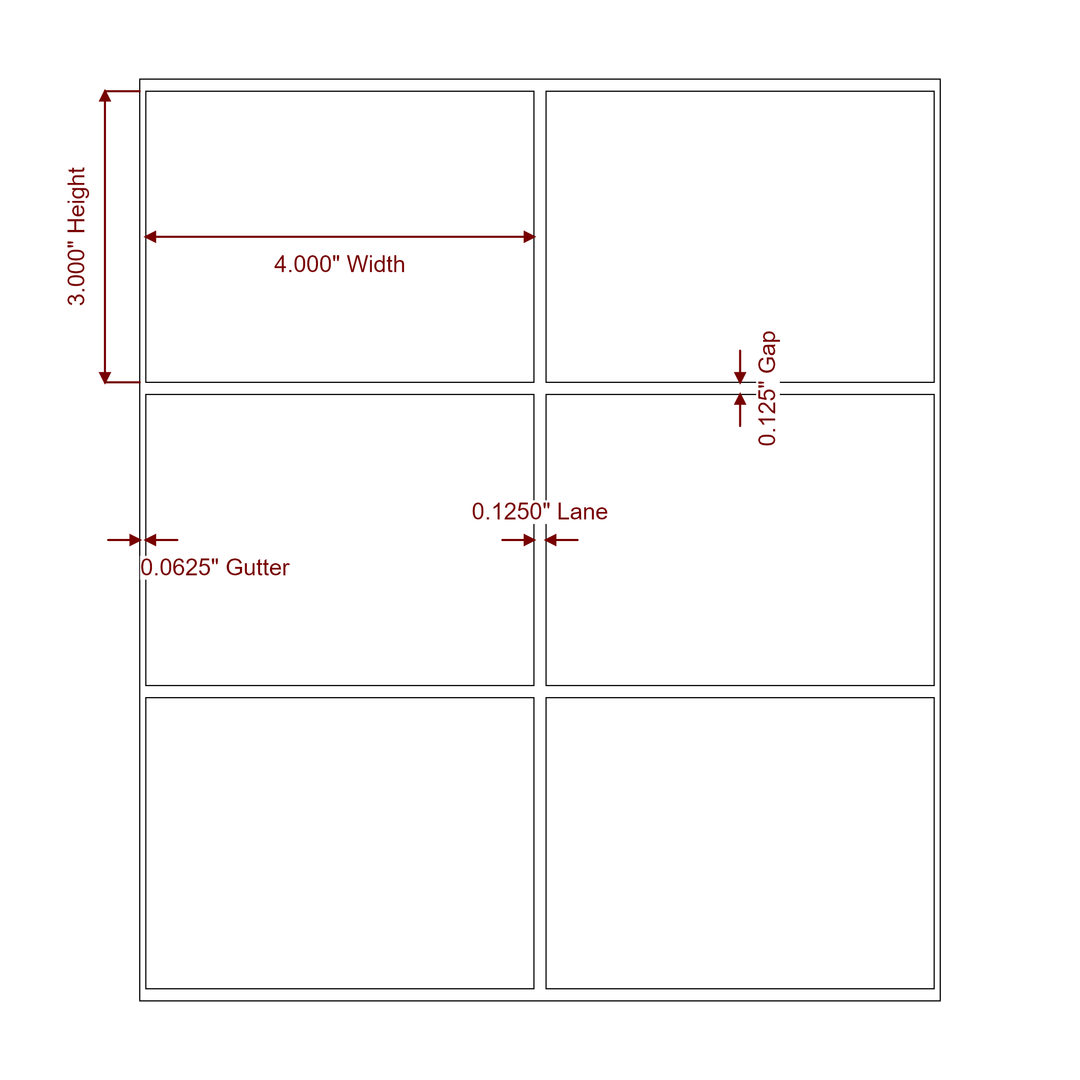 4" x 3" Rectangle Roll for Epson ColorWorks & VIPColor Printers; 4" x 3" Rectangle Label Diagram