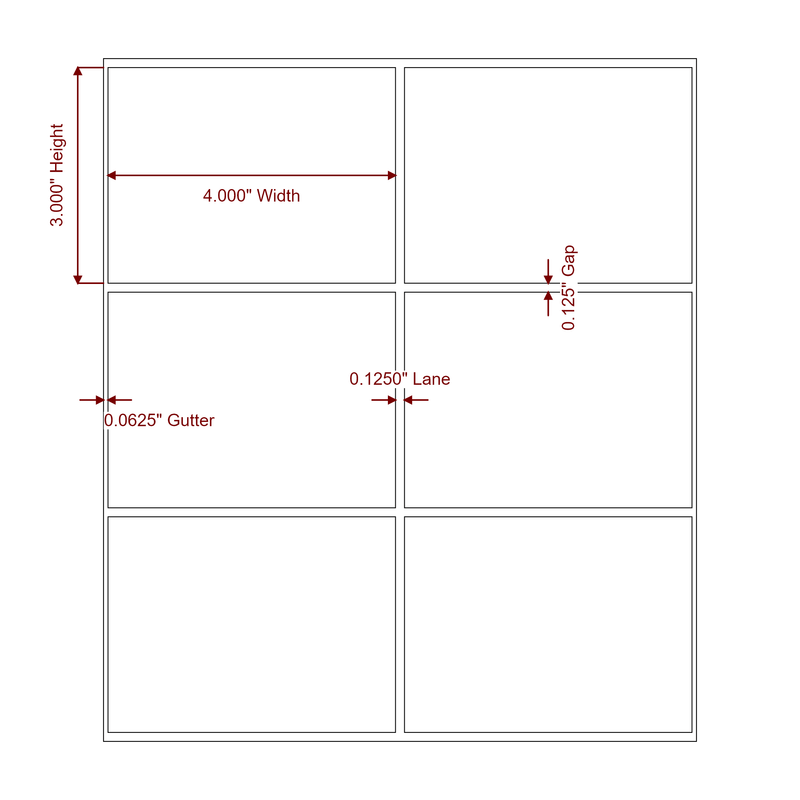 4" x 3" Inkjet Label Rolls | 2-Up | Fits Epson ColorWorks & VIPColor - Label Diagram