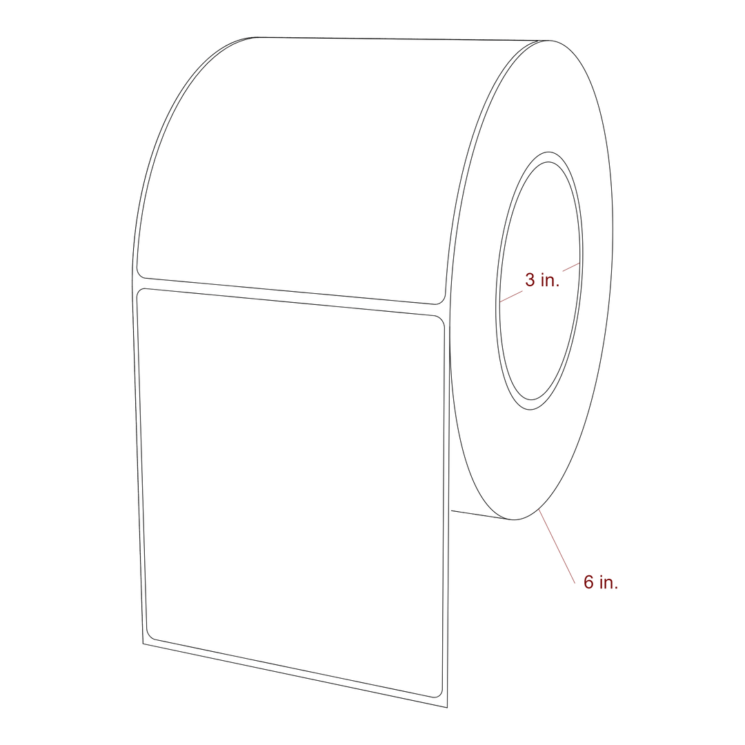 4" x 4.4375" Rectangle Roll for Epson ColorWorks, VIPColor & Primera Printers; 4" x 4.4375" Rectangle Label Diagram