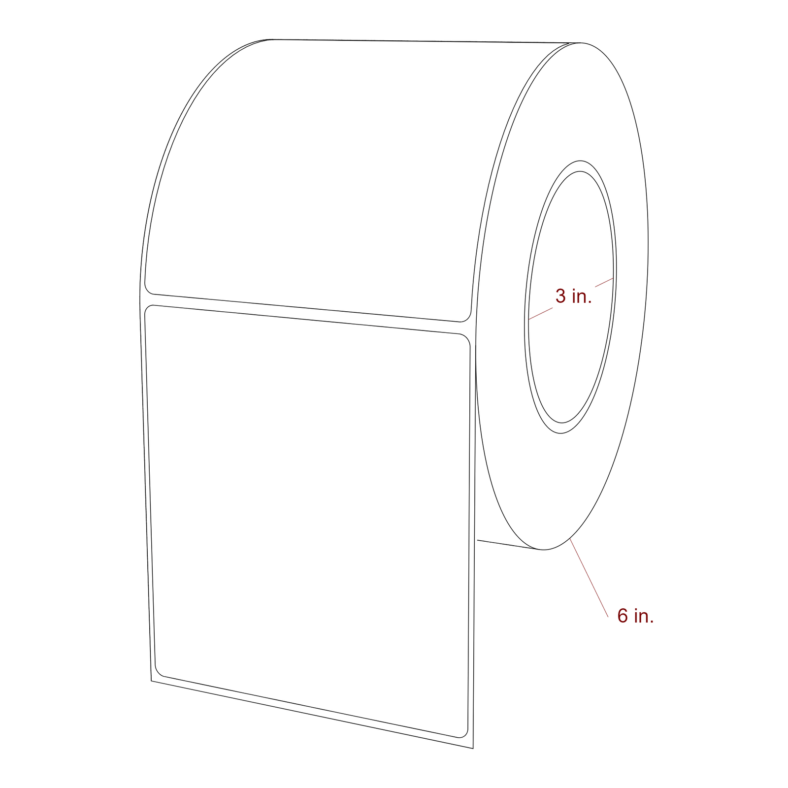 4" x 4.4375" Rectangle Roll for Epson ColorWorks, VIPColor & Primera Printers; 4" x 4.4375" Rectangle Label Diagram