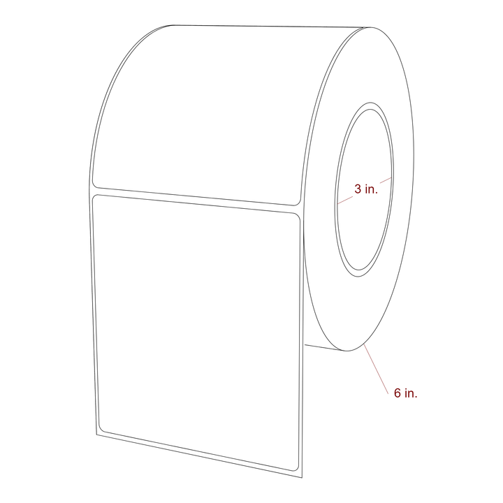4" x 4.4375" Rectangle Roll for Epson ColorWorks, VIPColor & Primera Printers; 4" x 4.4375" Rectangle Label Diagram