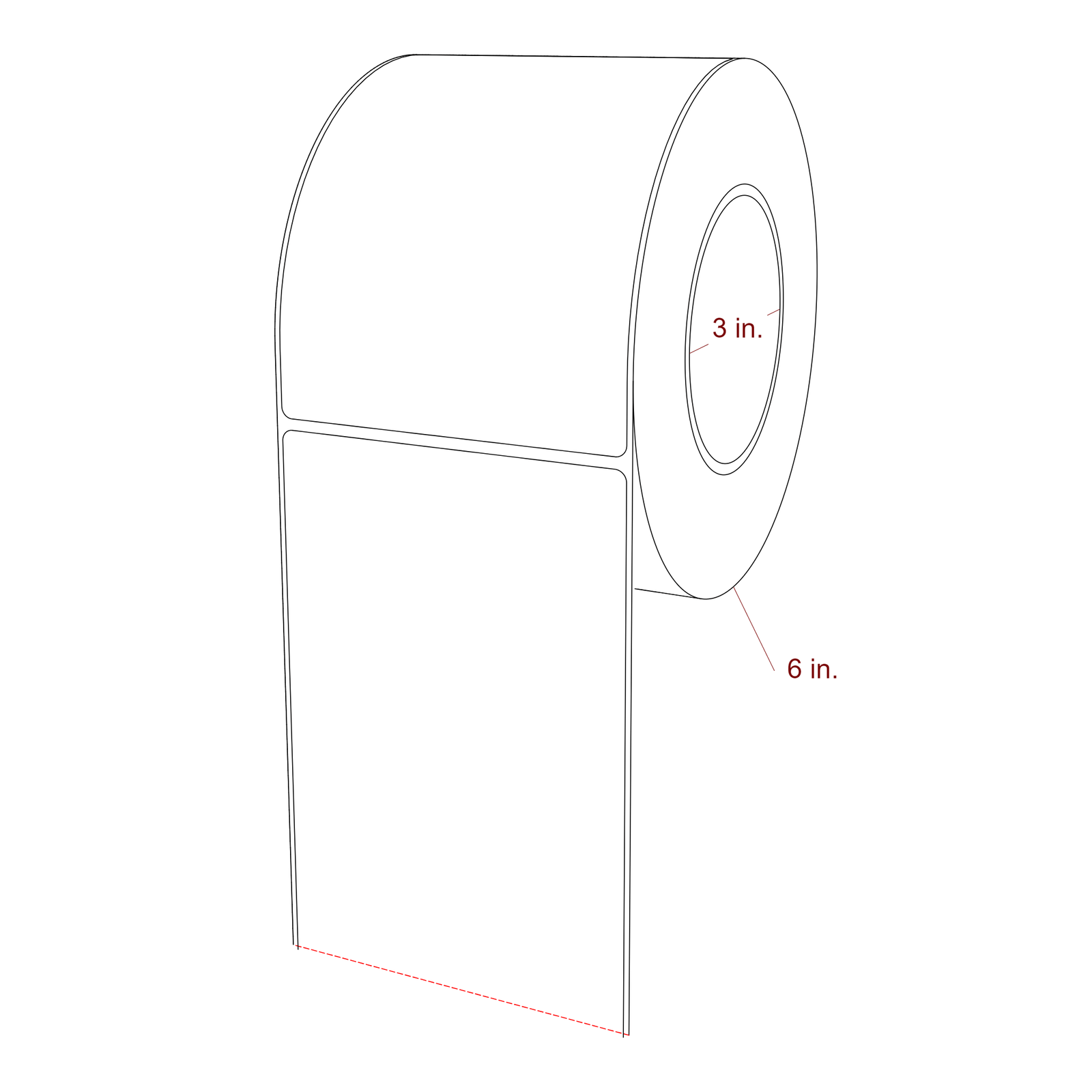 4" x 5.4375" Rectangle Roll for Epson ColorWorks, VIPColor & Primera Printers; 4" x 5.4375" Rectangle Label Diagram