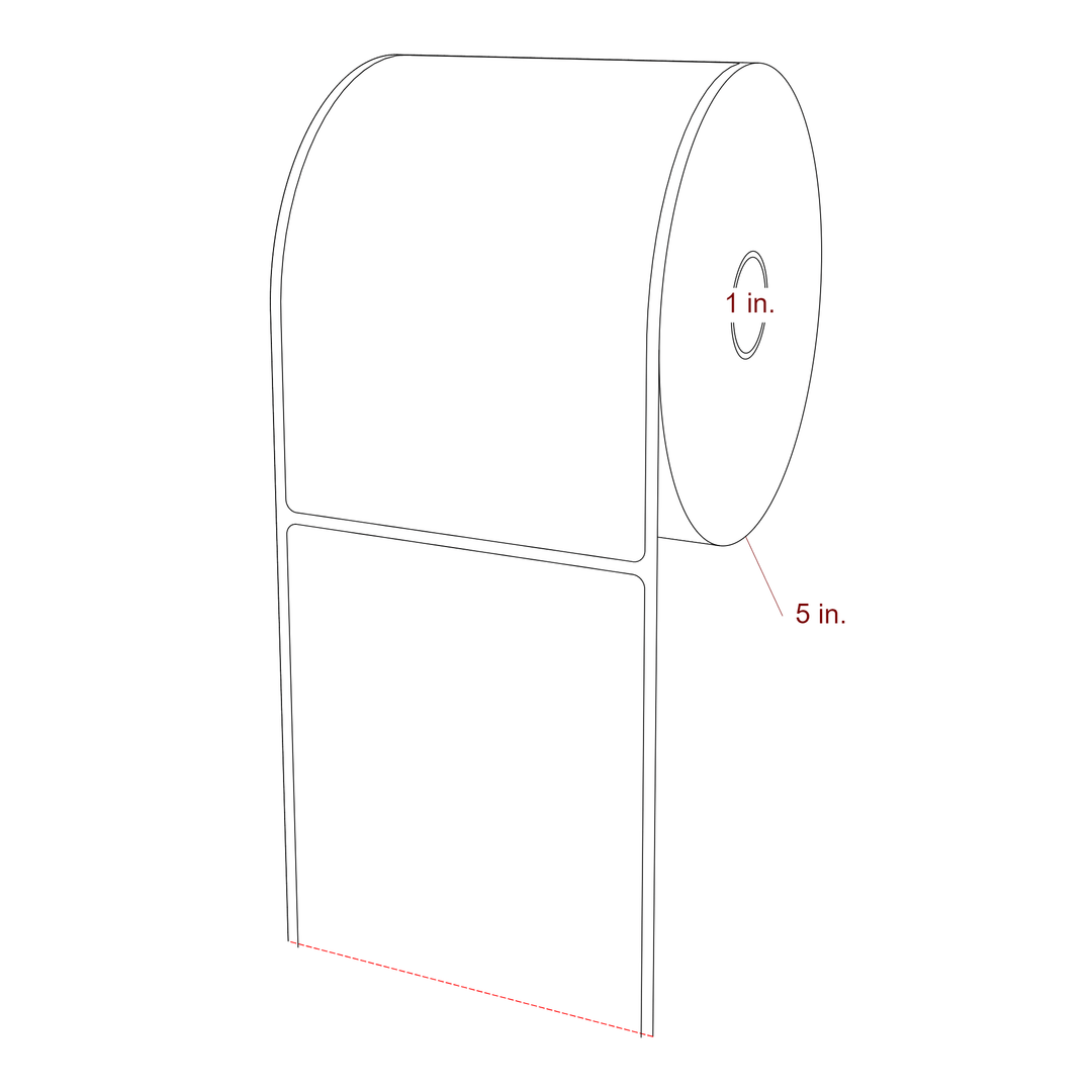 4 Inch x 6 Inch Rectangle Direct Thermal Label Roll | 0.125 in. Gutter - NA Inch Core - NA Inch Roll OD - 3D Perspective