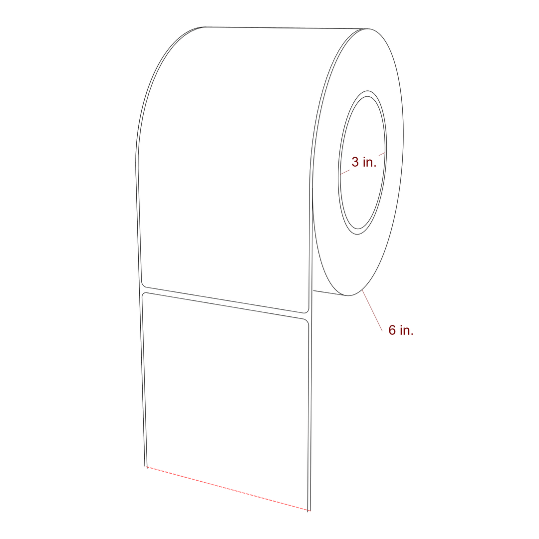 4" x 7.25" Rectangle Roll for Epson ColorWorks, VIPColor & Primera Printers; 4" x 7.25" Rectangle Label Diagram