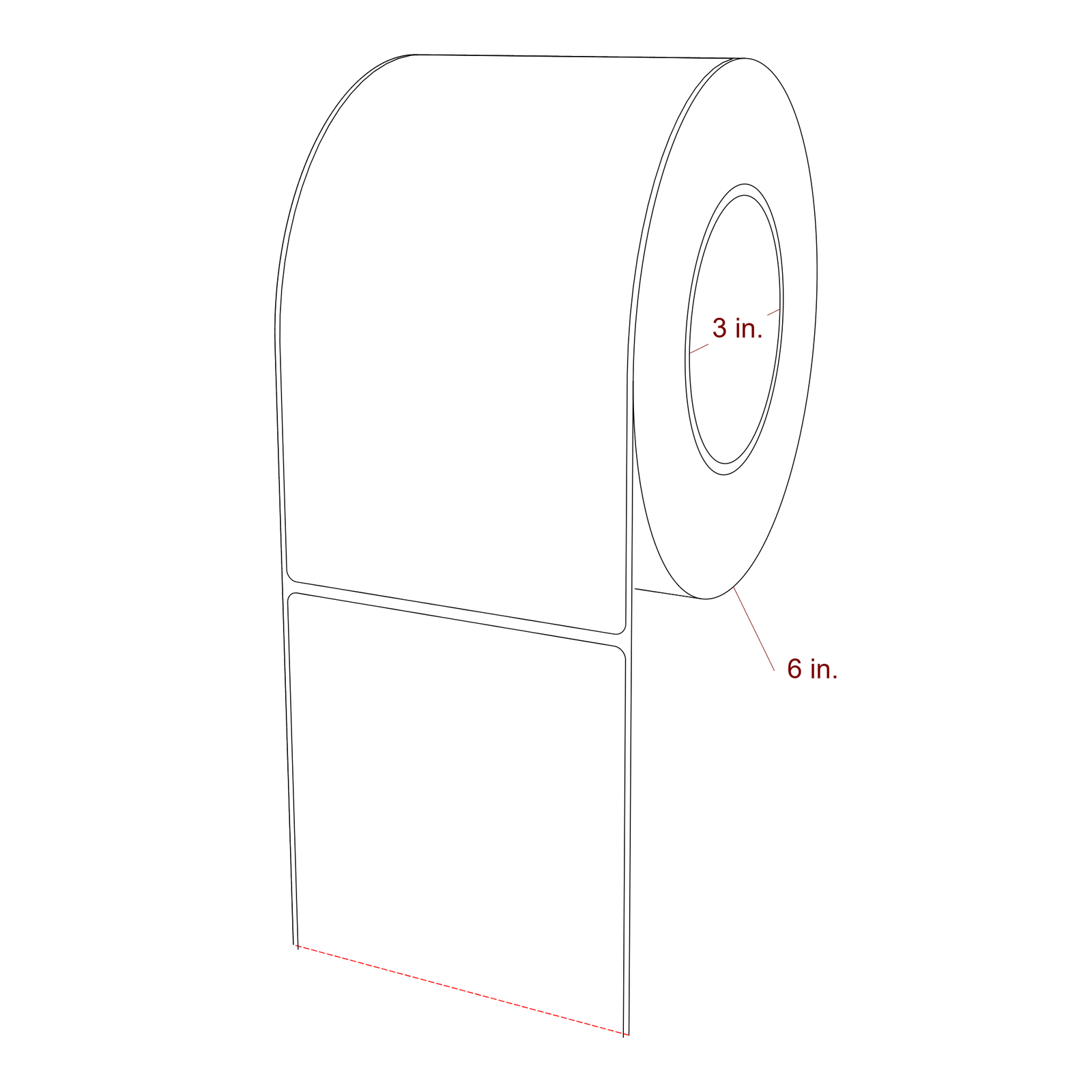 4" x 7.25" Rectangle Roll for Epson ColorWorks, VIPColor & Primera Printers; 4" x 7.25" Rectangle Label Diagram