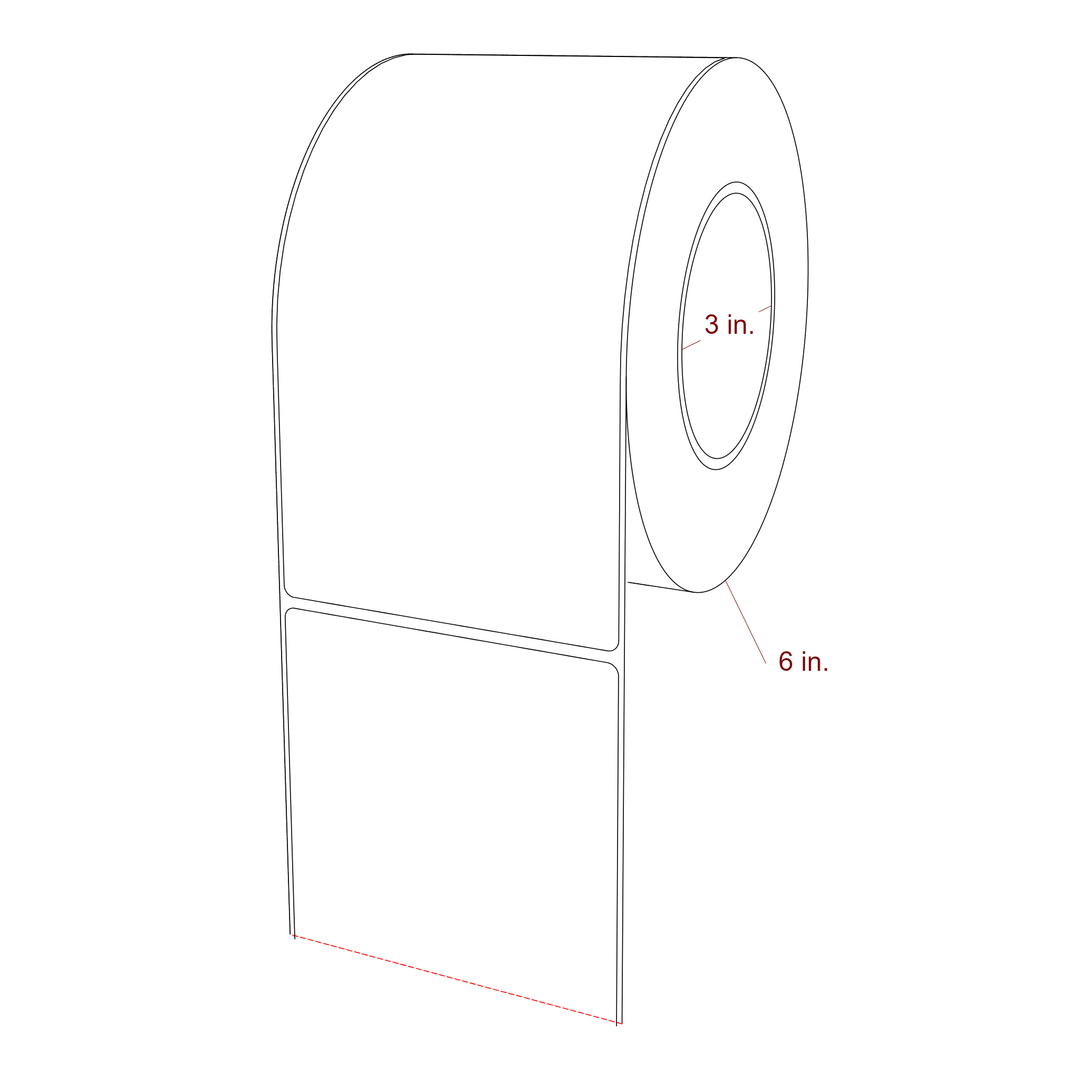 4" x 7.5" Rectangle Roll for Epson ColorWorks, VIPColor & Primera Printers; 4" x 7.5" Rectangle Label Diagram