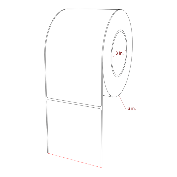 4" x 7.5" Rectangle Roll for Epson ColorWorks, VIPColor & Primera Printers; 4" x 7.5" Rectangle Label Diagram