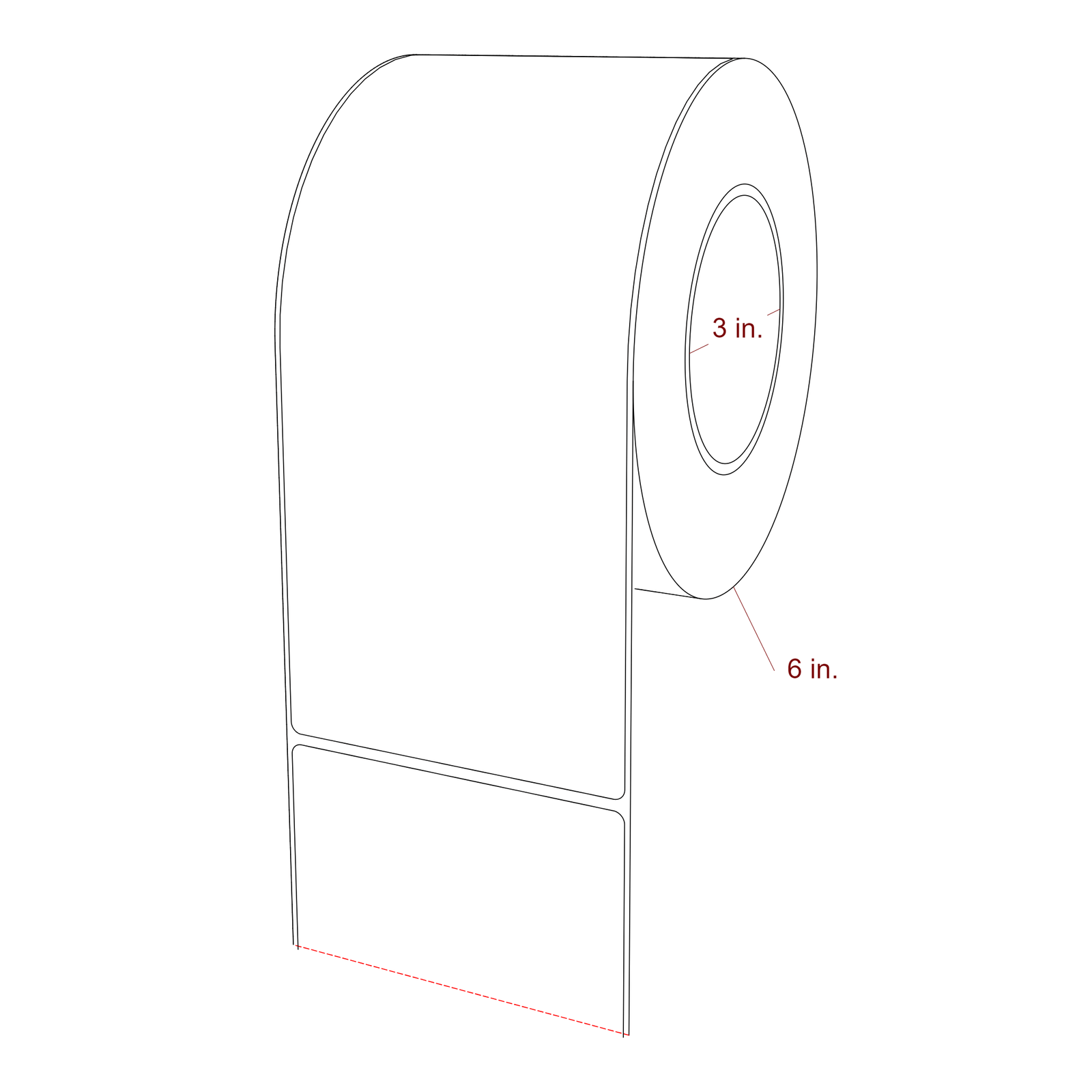 4" x 9" Rectangle Roll for Epson ColorWorks, VIPColor & Primera Printers; 4" x 9" Rectangle Label Diagram