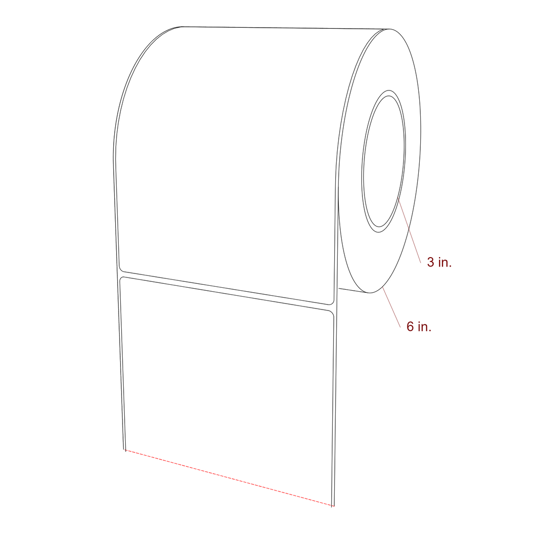 5.25" x 7.125" Rectangle Roll for Epson ColorWorks, VIPColor & Primera Printers; 5.25" x 7.125" Rectangle Label Diagram