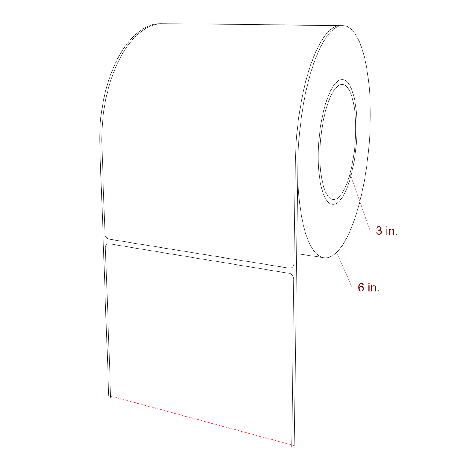 5.25" x 7.125" Rectangle Roll for Epson ColorWorks, VIPColor & Primera Printers; 5.25" x 7.125" Rectangle Label Diagram